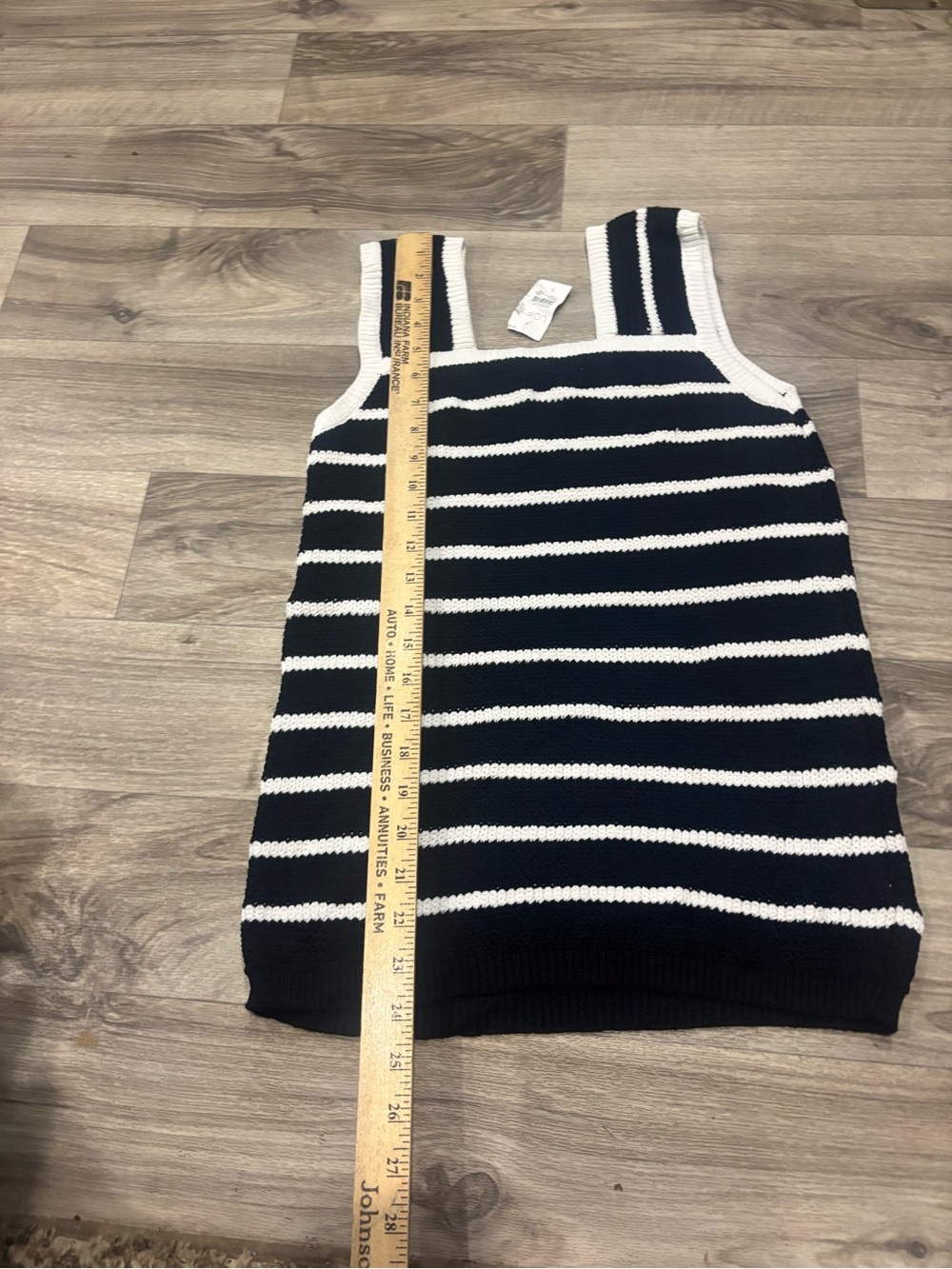 LOFT Navy and White Striped Knit Sundress - Picture 3 of 9